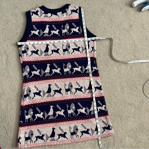 Vintage Knit-70s by Jonathan Logan Boho Knit Maxi Length Sweater Vest Fair Isle - Picture 6 of 6